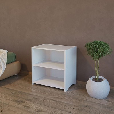 Bed side table with single open adjustable shelf 